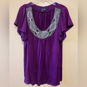 Forever 21 Purple Blouse Sequin